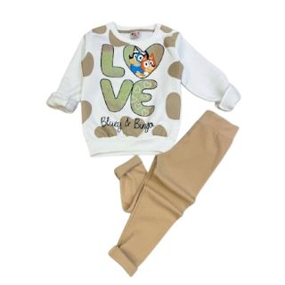 Комплект за момиче Bluey & Bingo – суичър и панталон бежово (3–4години) Комплект за момиче Bluey & Bingo – суичър и панталон бежово (3–4години)